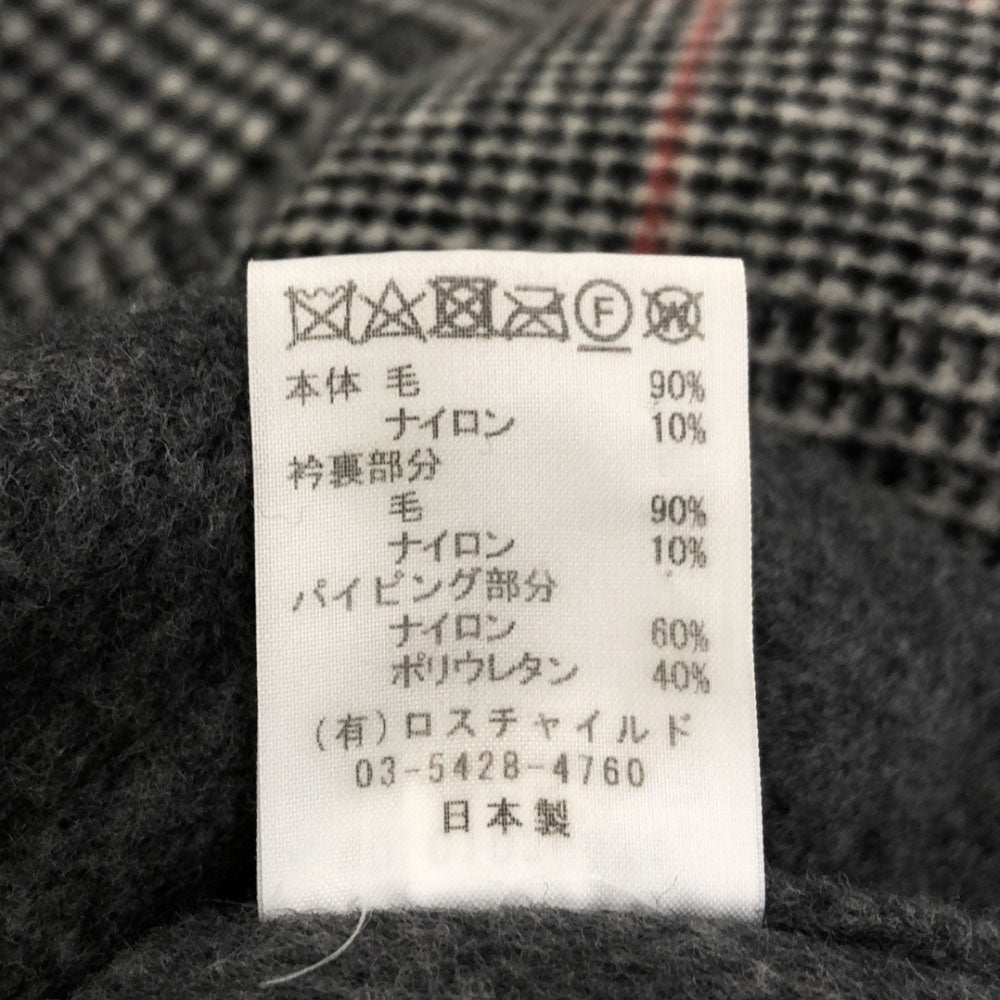 FACTOTUM ファクトタム 日本製 ウールブレンド 千鳥格子 チェスターコート 46 ホワイト×ブラック メンズ