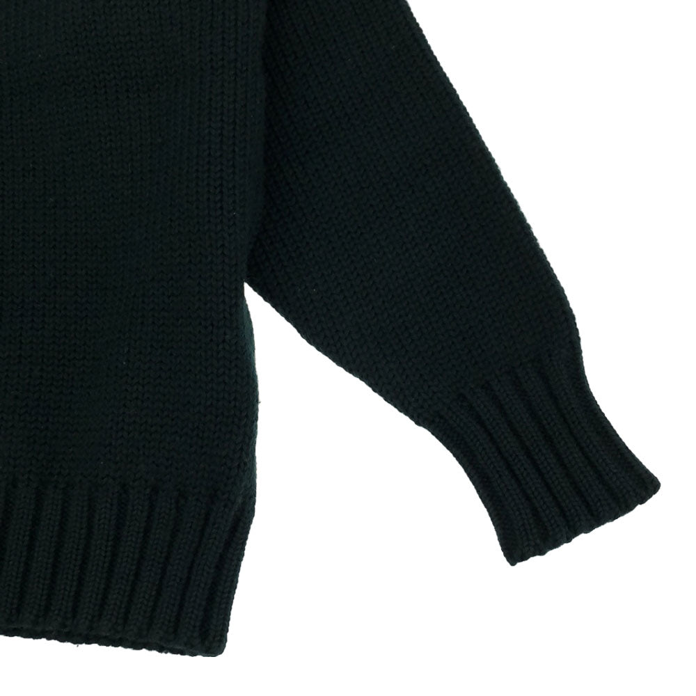 POLO RALPH LAUREN ポロラルフローレン 90s ウール オールド ロゴ刺繍 長袖 セーター L ダークグリーン ニット メンズ