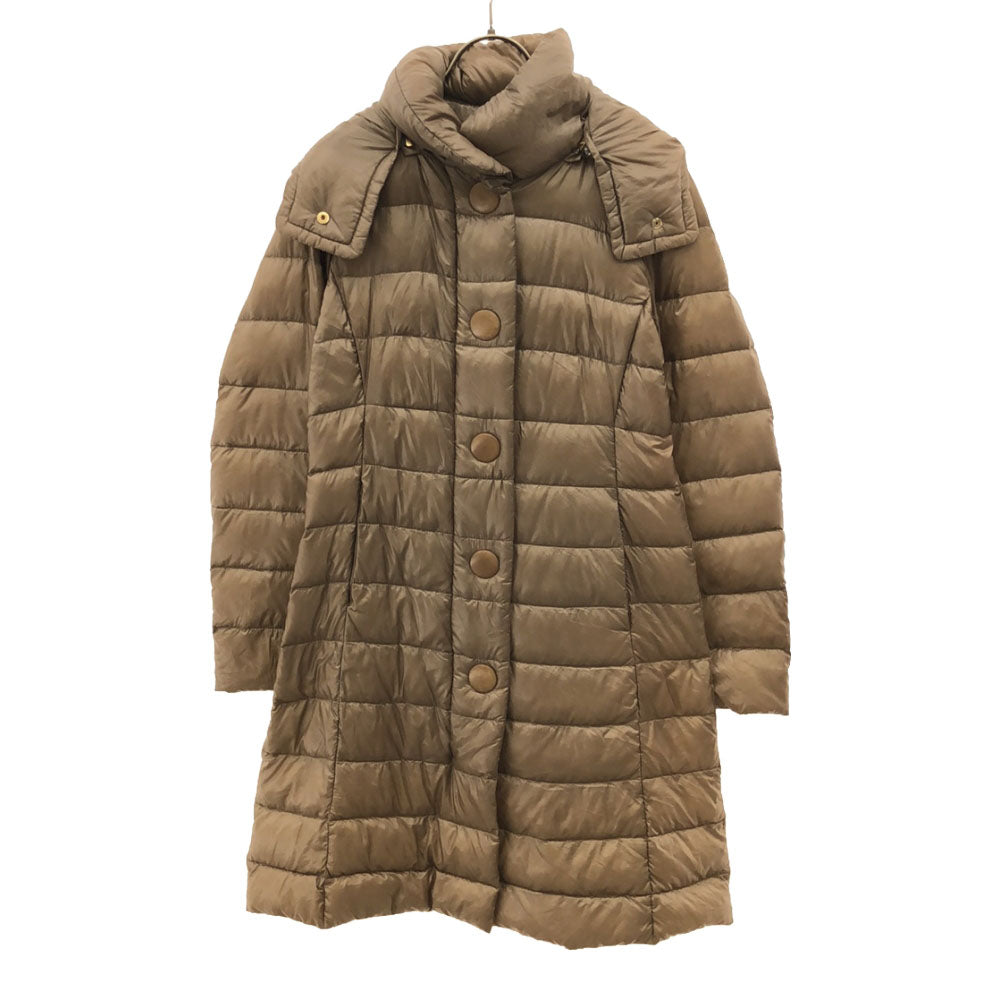 Herno ヘルノ ダウンコート 40 ブラウンベージュ フード レディース