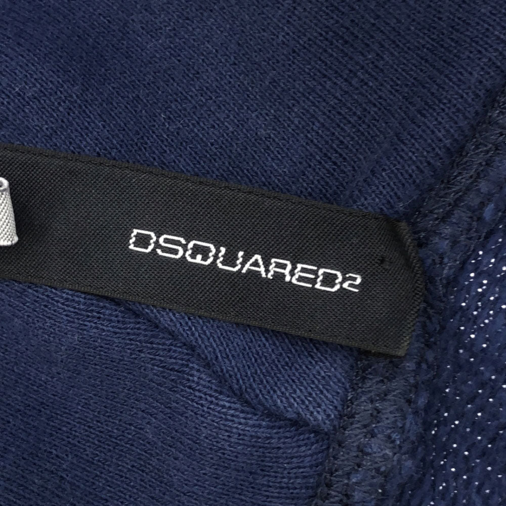 DSQUARED2 ディースクエアード プリント 長袖 スウェットパーカー S ネイビー プルオーバー トレーナー メンズ