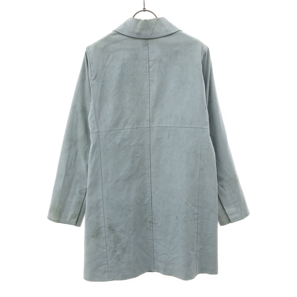 COACH コーチ ステンカラーコート S ライトブルー系 裏地付き レディース