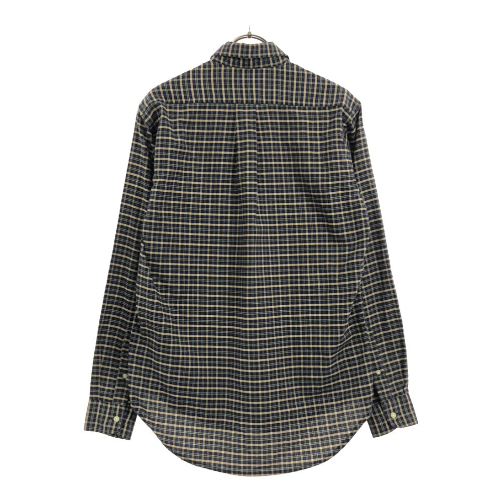 Polo by Ralph Lauren ポロバイラルフローレン 80s USA製 ヴィンテージ ボーイズ規格 緑タグ チェック柄 長袖 ボタンダウンシャツ L ネイビー系 メンズ