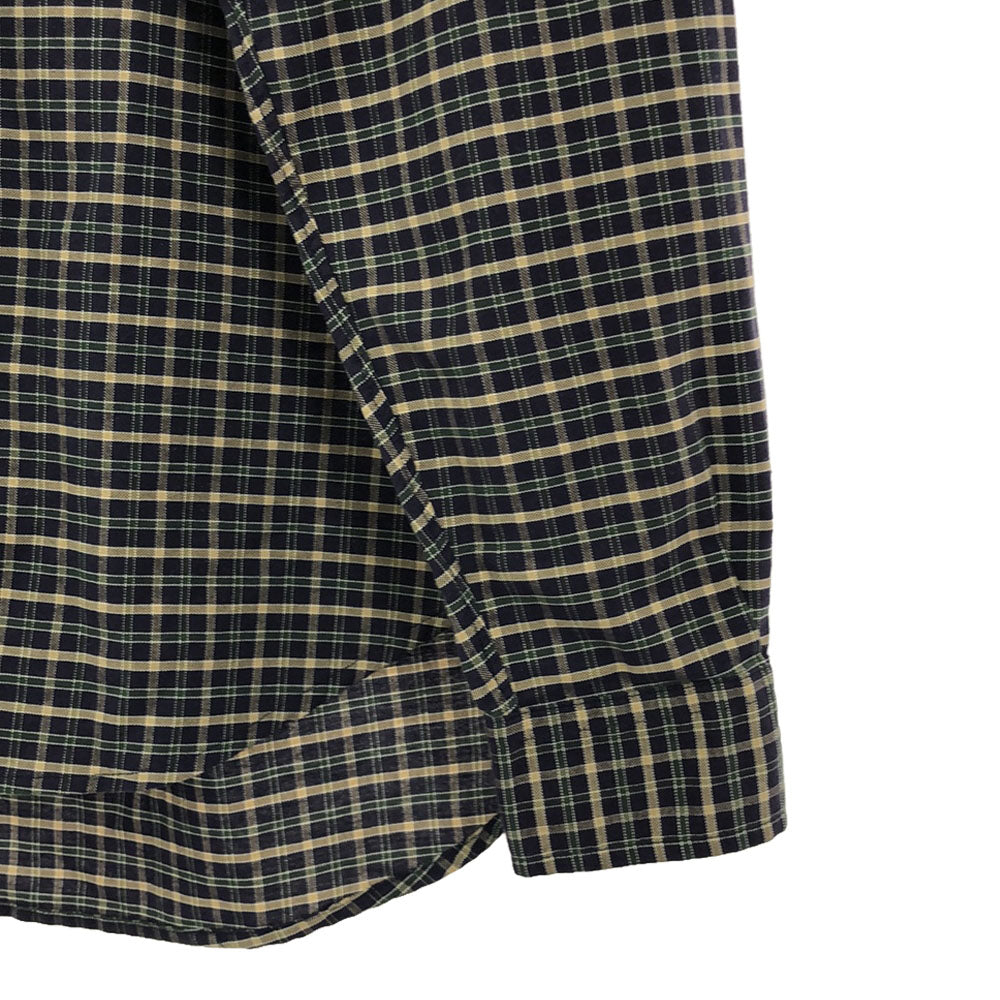 Polo by Ralph Lauren ポロバイラルフローレン 80s USA製 ヴィンテージ ボーイズ規格 緑タグ チェック柄 長袖 ボタンダウンシャツ L ネイビー系 メンズ