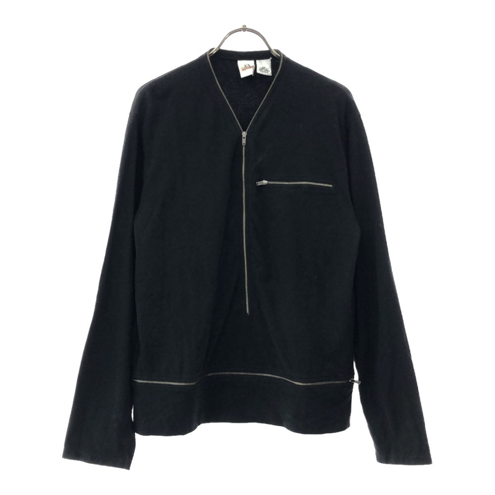 ARMANI EXCHANGE アルマーニ エクスチェンジ 90s オールド 長袖 ハーフジップ カットソー XS ブラック プルオーバー レディース
