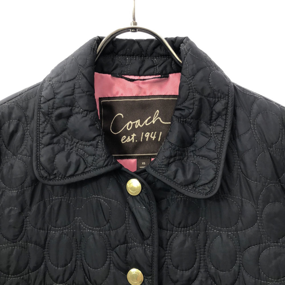 COACH コーチ キルティングジャケット XS ブラック レディース