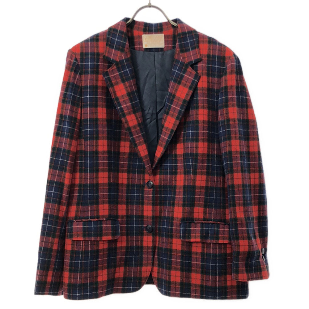 PENDLETON ペンドルトン 70s ウール USA製 ヴィンテージ タータンチェック柄 テーラードジャケット レッド系 レディース