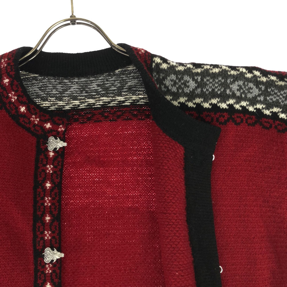 OLD オールド 90s チロリアンカーディガン ニットジャケット レッド レディース