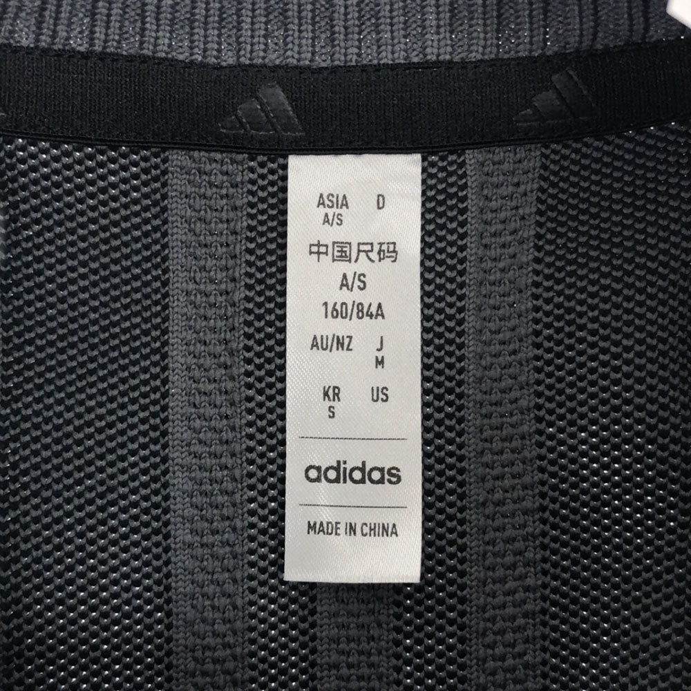 未使用 adidas アディダス ロゴ刺繍 長袖 ニット M ブラック×グレー プルオーバー タグ付き セーター レディース