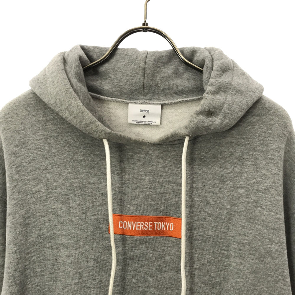 コンバーストウキョウ 日本製 ロゴ刺繍 長袖 スウェット ロングワンピース ライトグレー 裏起毛 レディース