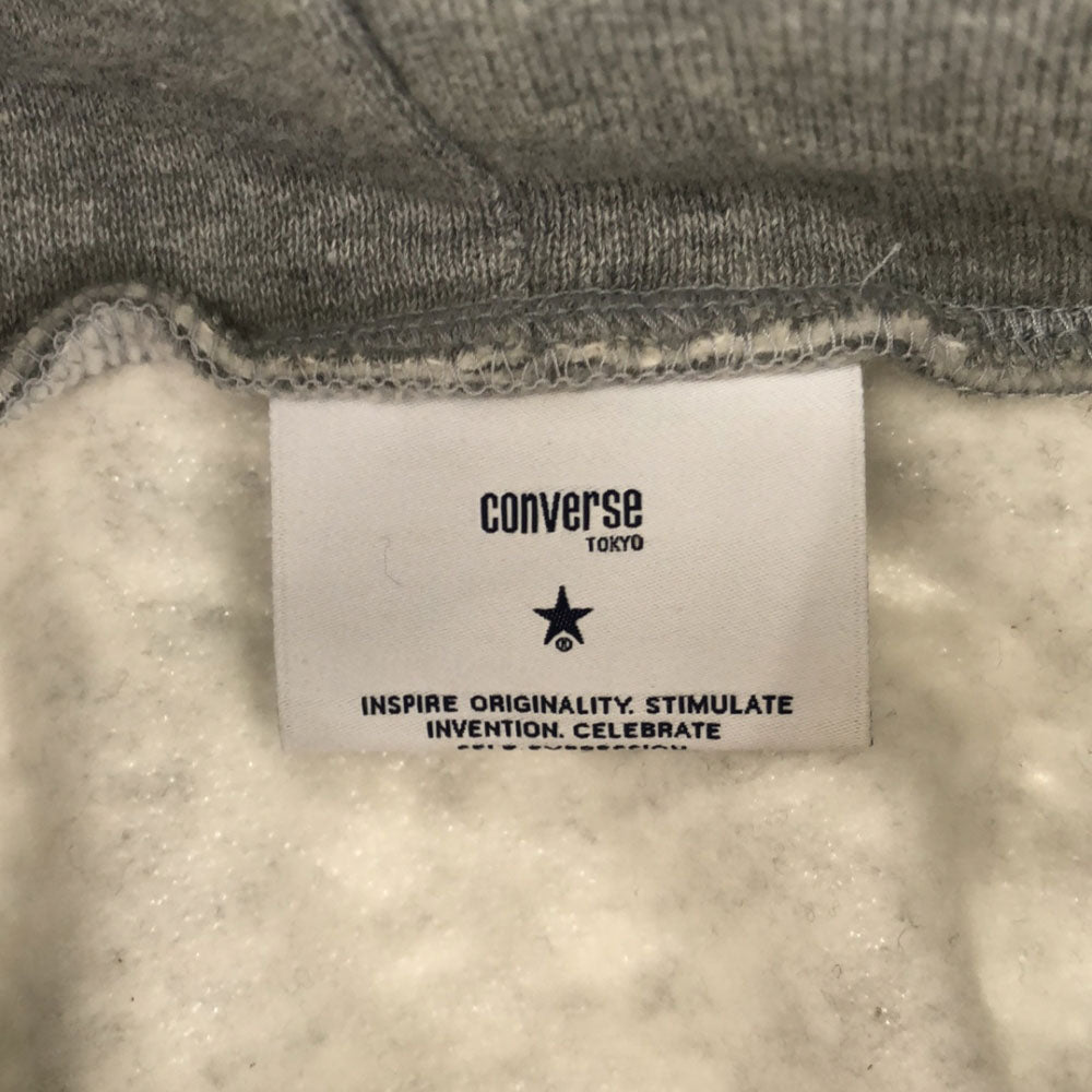 コンバーストウキョウ 日本製 ロゴ刺繍 長袖 スウェット ロングワンピース ライトグレー 裏起毛 レディース