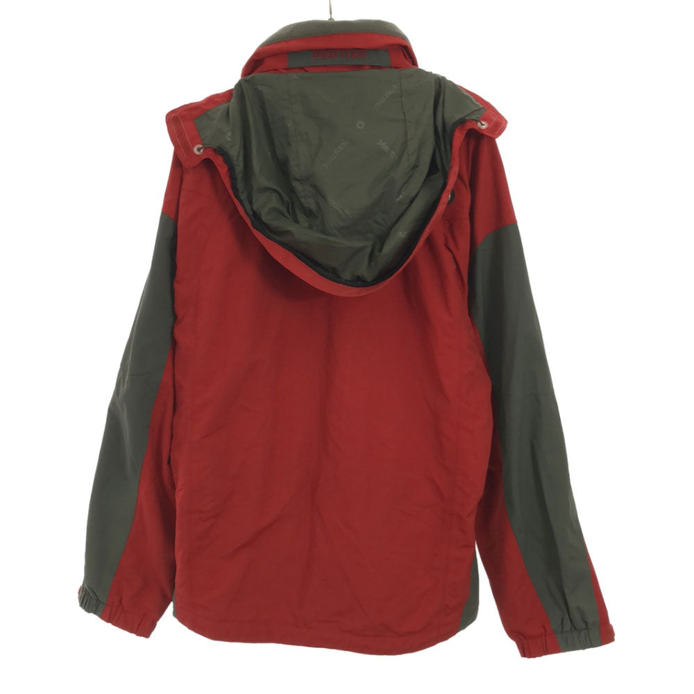 MARMOT マーモット アウトドアジャケット S レッド×グレー フード メンズ