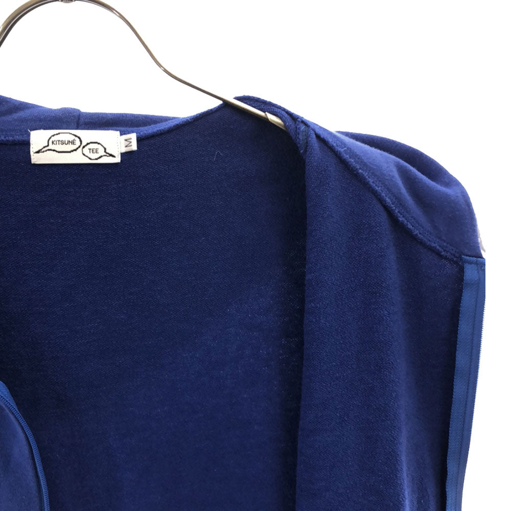MAISON KITSUNE メゾンキツネ KITSUNE TEE 日本製 プリント 長袖 スウェット ジップパーカー M ブルー メンズ
