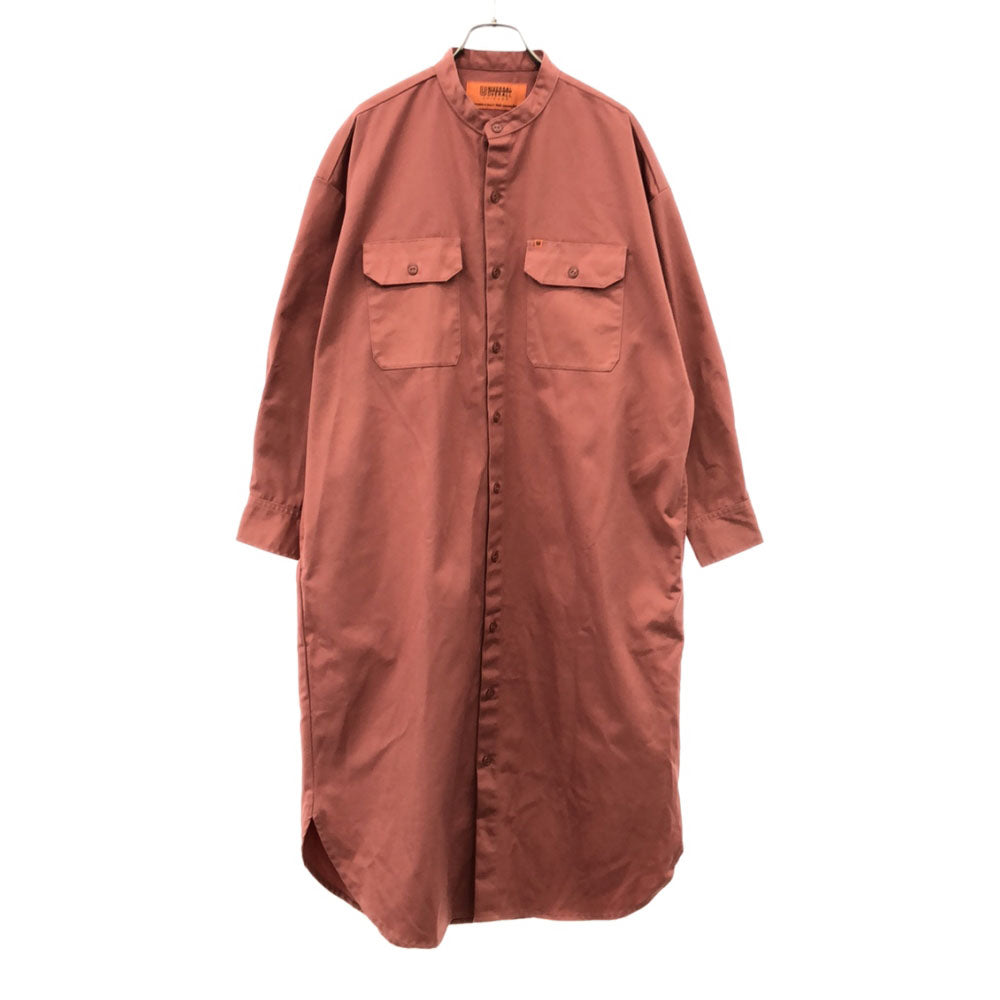 UNIVERSAL OVERALL ユニバーサルオーバーオール シップスエニィ 長袖 バンドカラーウォッシャブルソフトワーク ワンピース F ピンク SHIPS any U2132844AN レディース