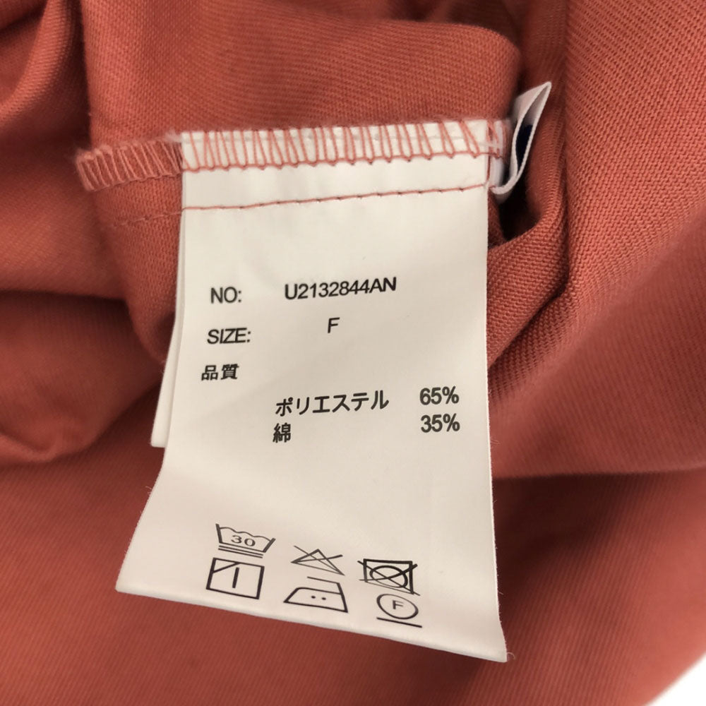 UNIVERSAL OVERALL ユニバーサルオーバーオール シップスエニィ 長袖 バンドカラーウォッシャブルソフトワーク ワンピース F ピンク SHIPS any U2132844AN レディース