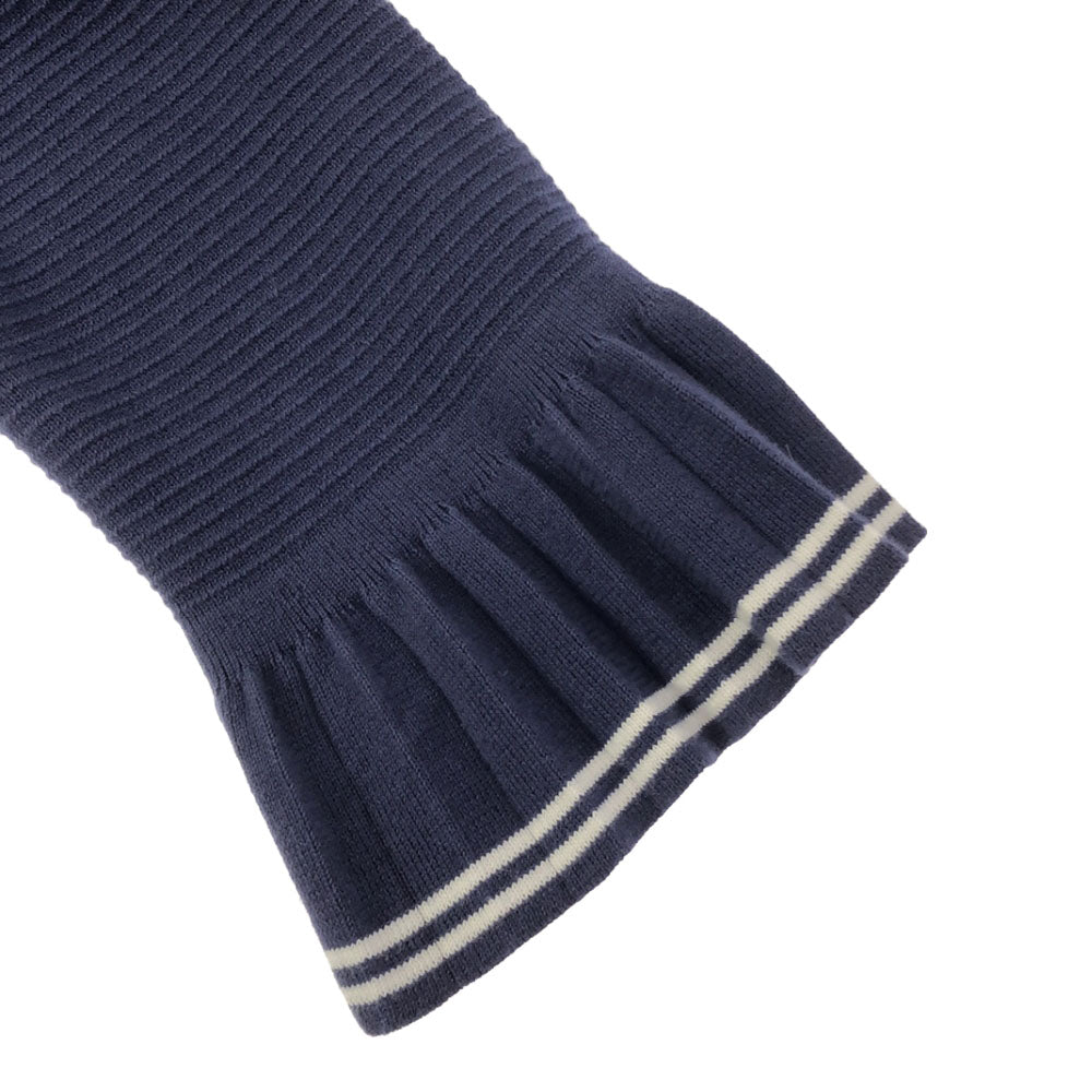 未使用 マークジェイコブス 5分袖 プリ-ツ切替ニット 膝丈ワンピース S ネイビー MARC JACOBS タグ付き レディース