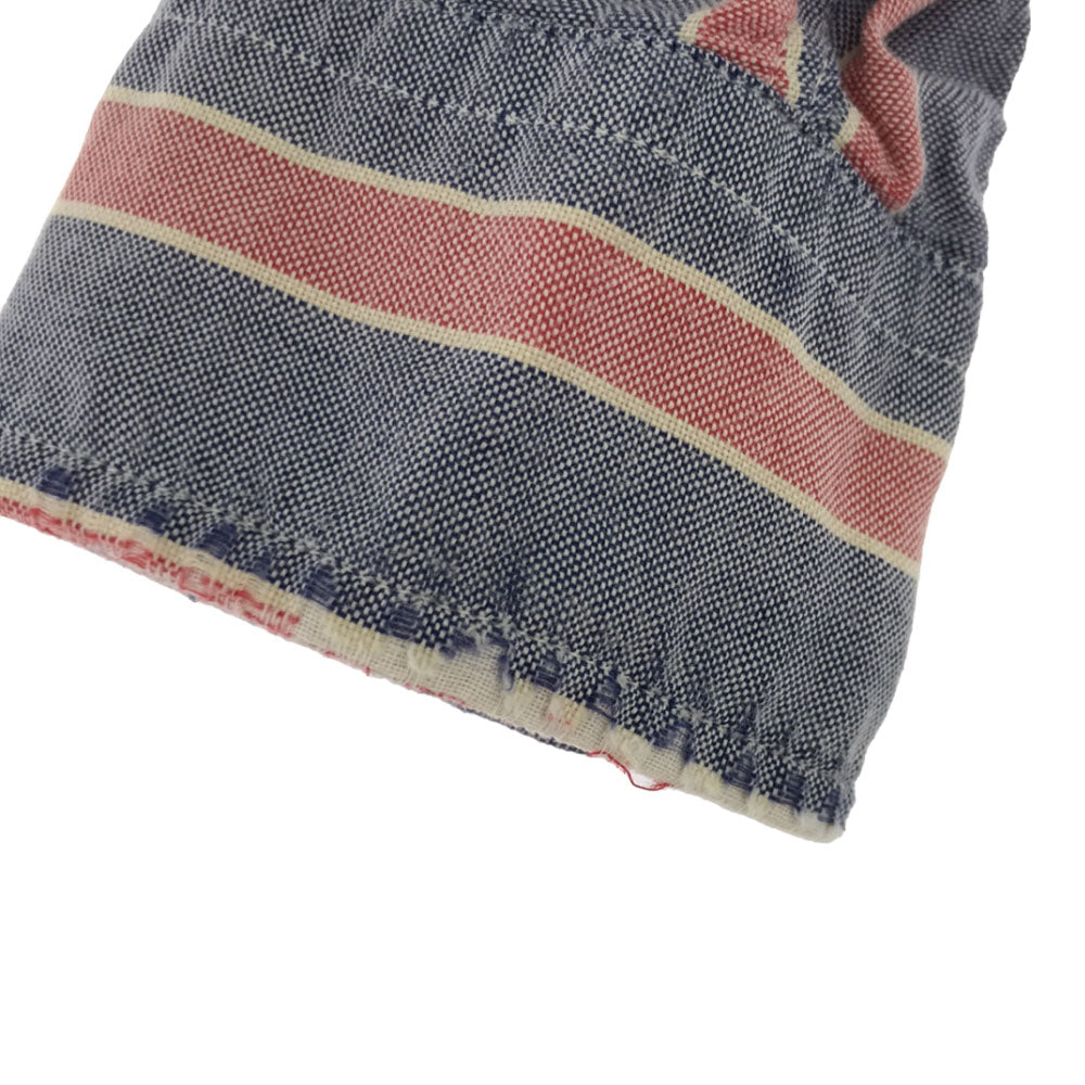 Polo by Ralph Lauren ポロバイラルフローレン 80s USA製 ヴィンテージ 緑タグ ボーイズ ストライプ ロゴ刺繍 長袖 ボタンダウンシャツ L ブルー×レッド メンズ