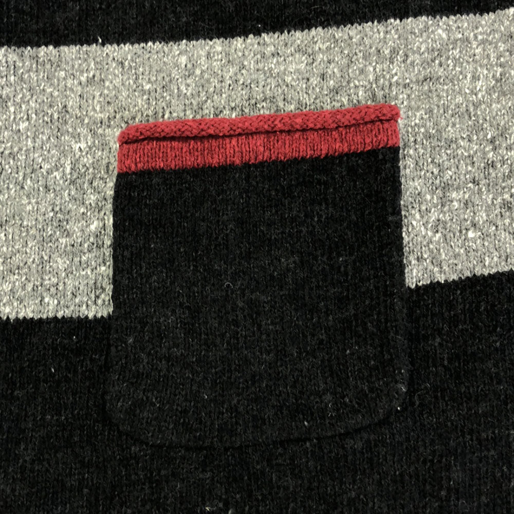 patagonia パタゴニア 50645 ボーダー柄 Vネック ロイスリー ポンチョ M/L グレー×ブラック アウトドア レディース