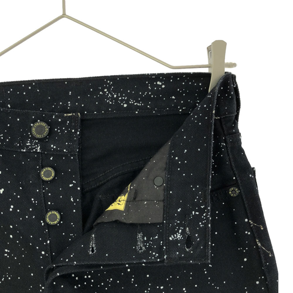 リーバイス プレミアム 501 STAR WARS ギャラクシープリント クロップドパンツ w24 ブラック ボタンフライ レディース