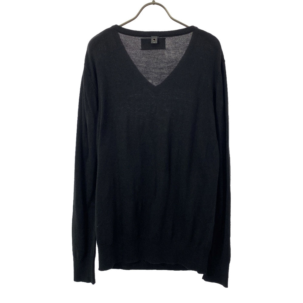 wjk ダブルジェイケイ 長袖 Vネック セーター L ブラック ニット メンズ