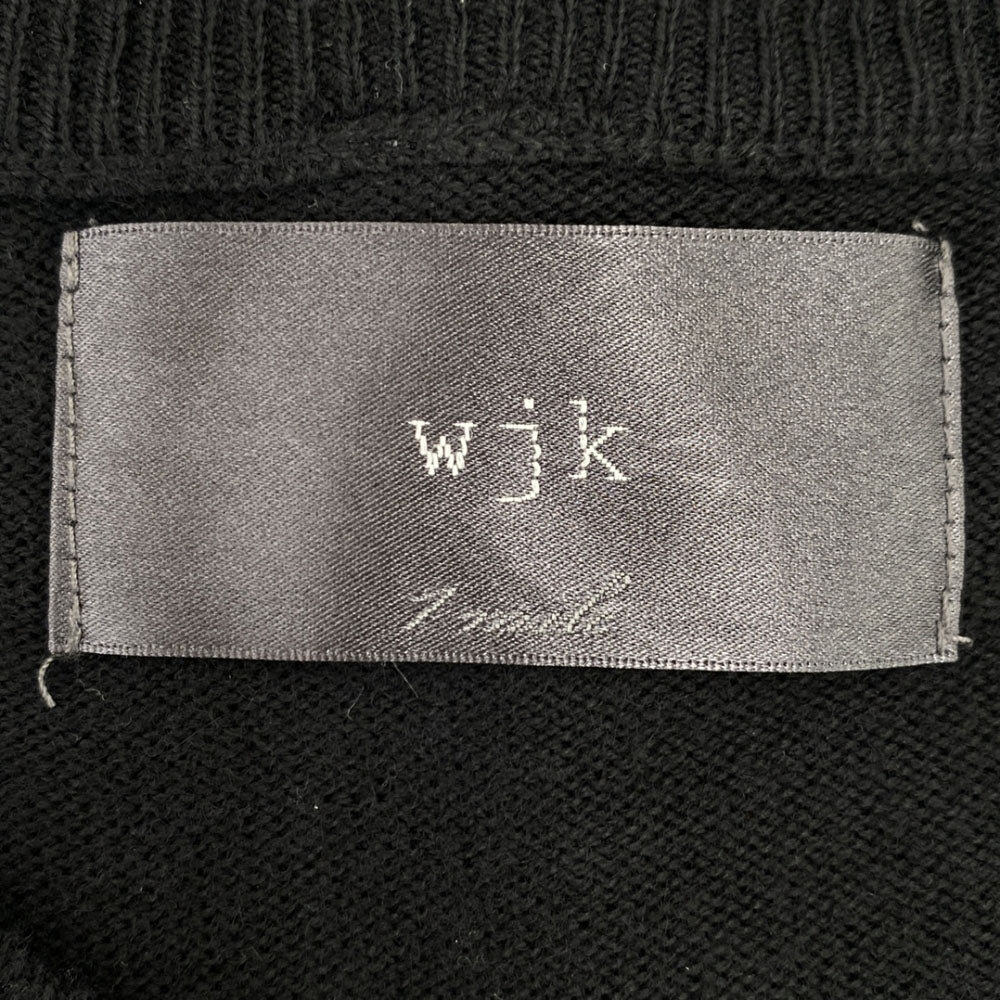 wjk ダブルジェイケイ 長袖 Vネック セーター L ブラック ニット メンズ