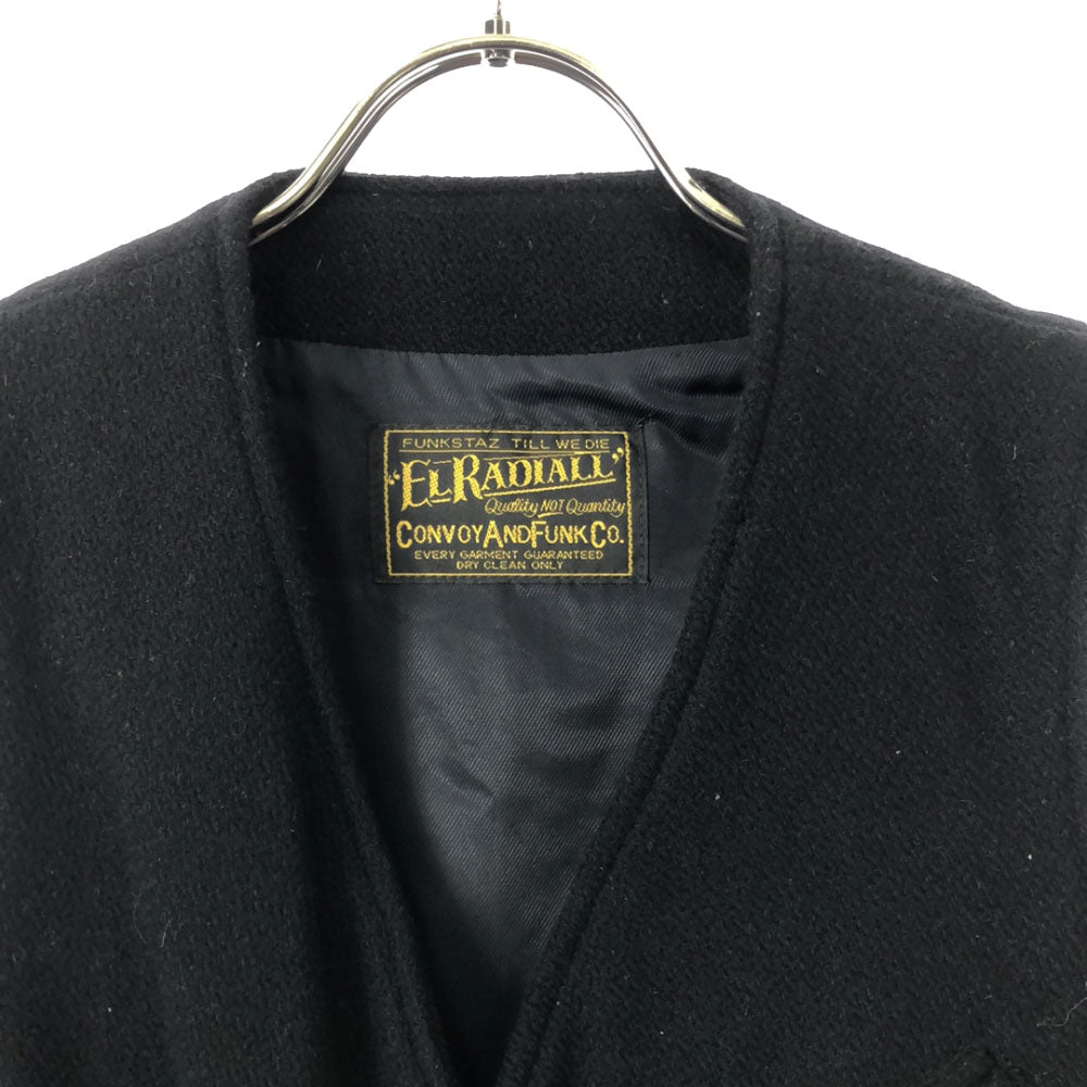 エル ラディアル 日本製 ウール バック刺繍 ベスト M ブラック メンズ