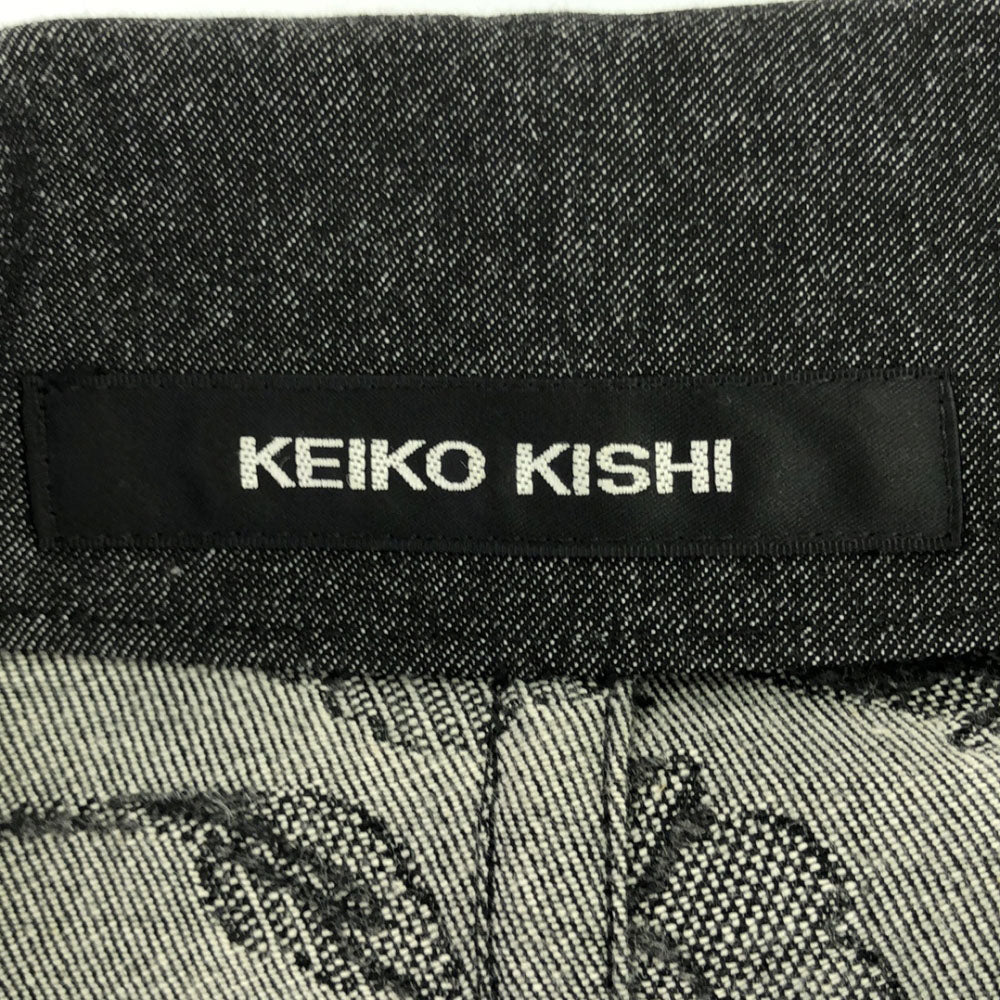 ケイコ キシ 日本製 総柄 デニムジャケット 1 ブラック KEIKO KISHI レディース