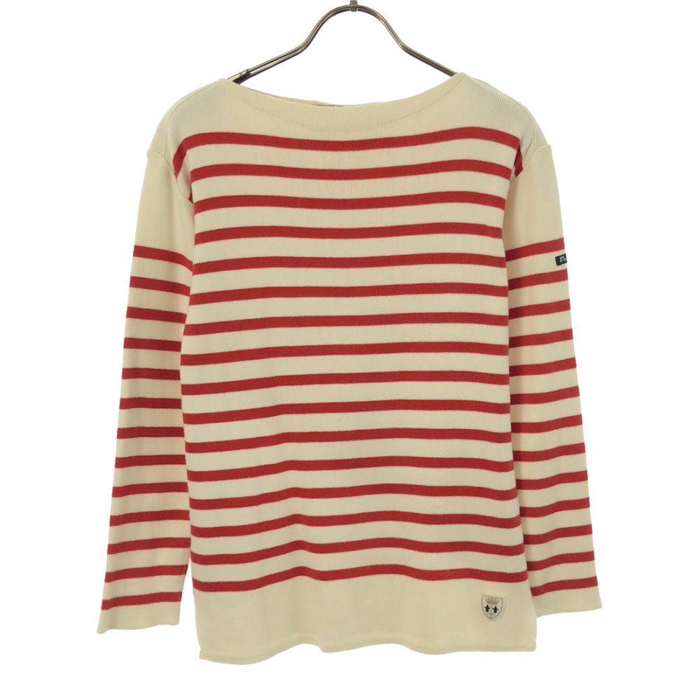 Fileuse d’Arvor フィールズダルボー フランス製 ボーダー 長袖 バスクシャツ XS ホワイト カットソー レディース