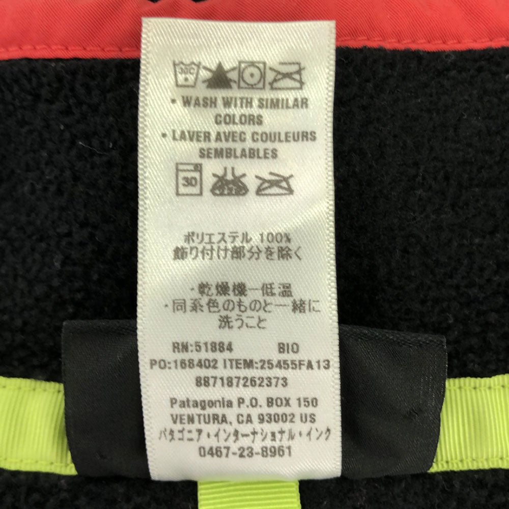 patagonia パタゴニア 2013年 シンチラ 25455 254555FA13 フリースジャケット S ブラック スナップT プルオーバー アウトドア 25325F6 レディース