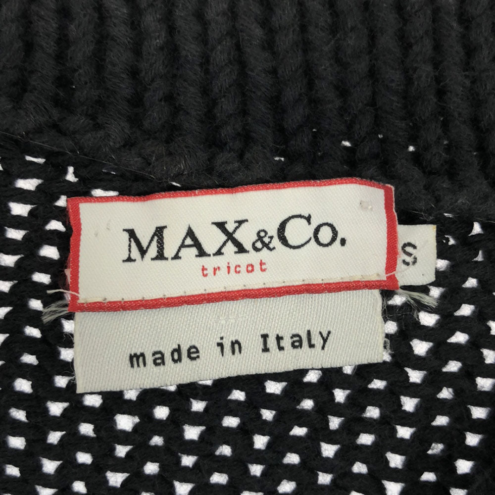 MAX&CO マックスアンドコー イタリア製 長袖 コットン ニットジャケット S ネイビー メンズ