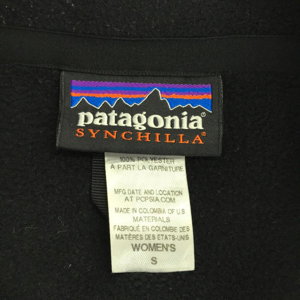 patagonia パタゴニア シンチラ 25900 刺繍 ジップ フリースジャケット S ブラック アウトドア SYNCHILLA 25900FA14 レディース