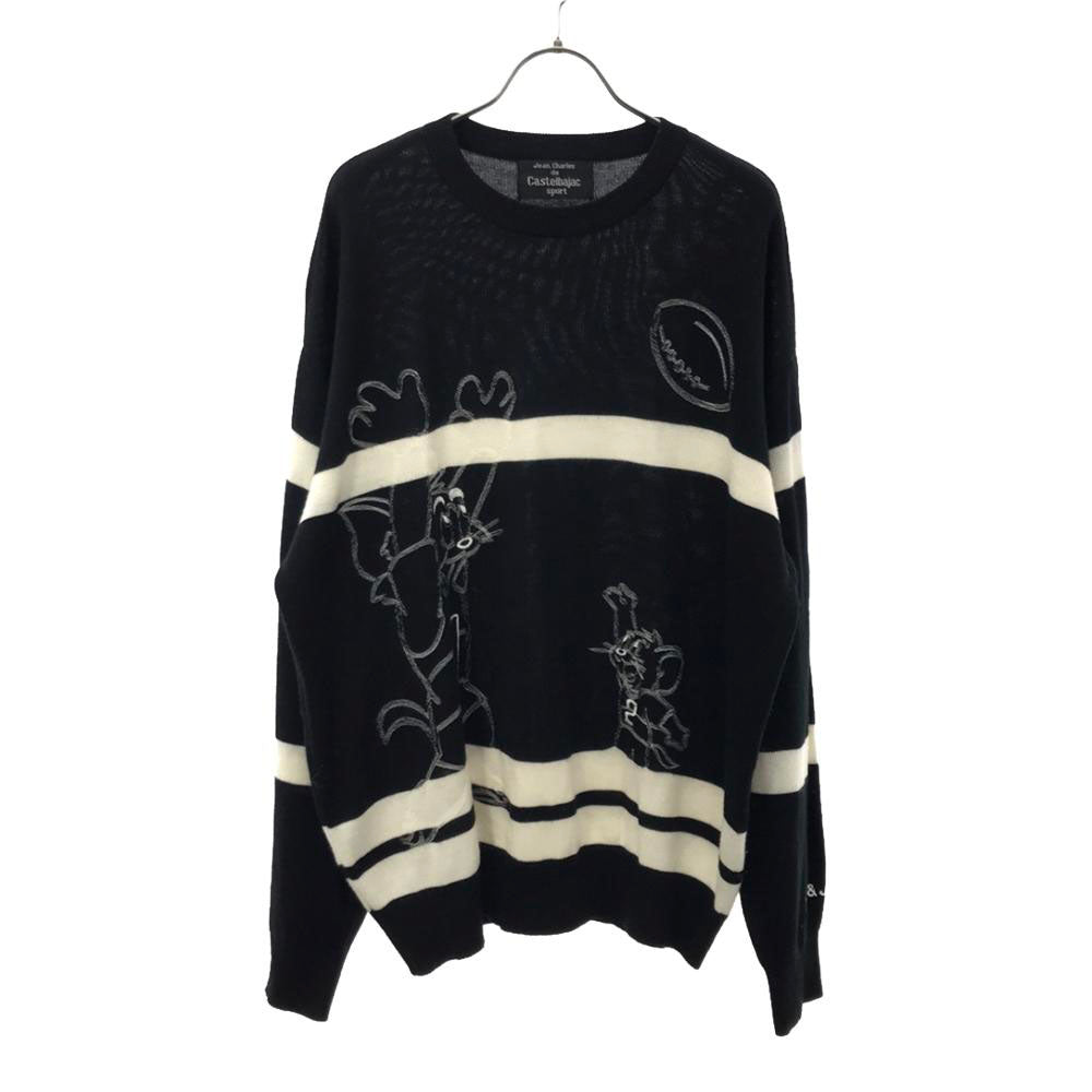 Jean charles de Castelbajac ジャンシャルルドカステルバジャック イタリア製 トムとジェリー 長袖 コットン ニット ブラック セーター メンズ