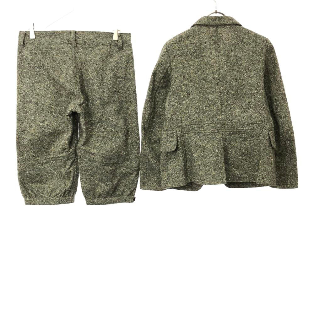 BEAMS BOY ビームスボーイ 日本製 ウールブレンド ネップ パンツスーツ 上下 セットアップ boy グリーン系 レディース