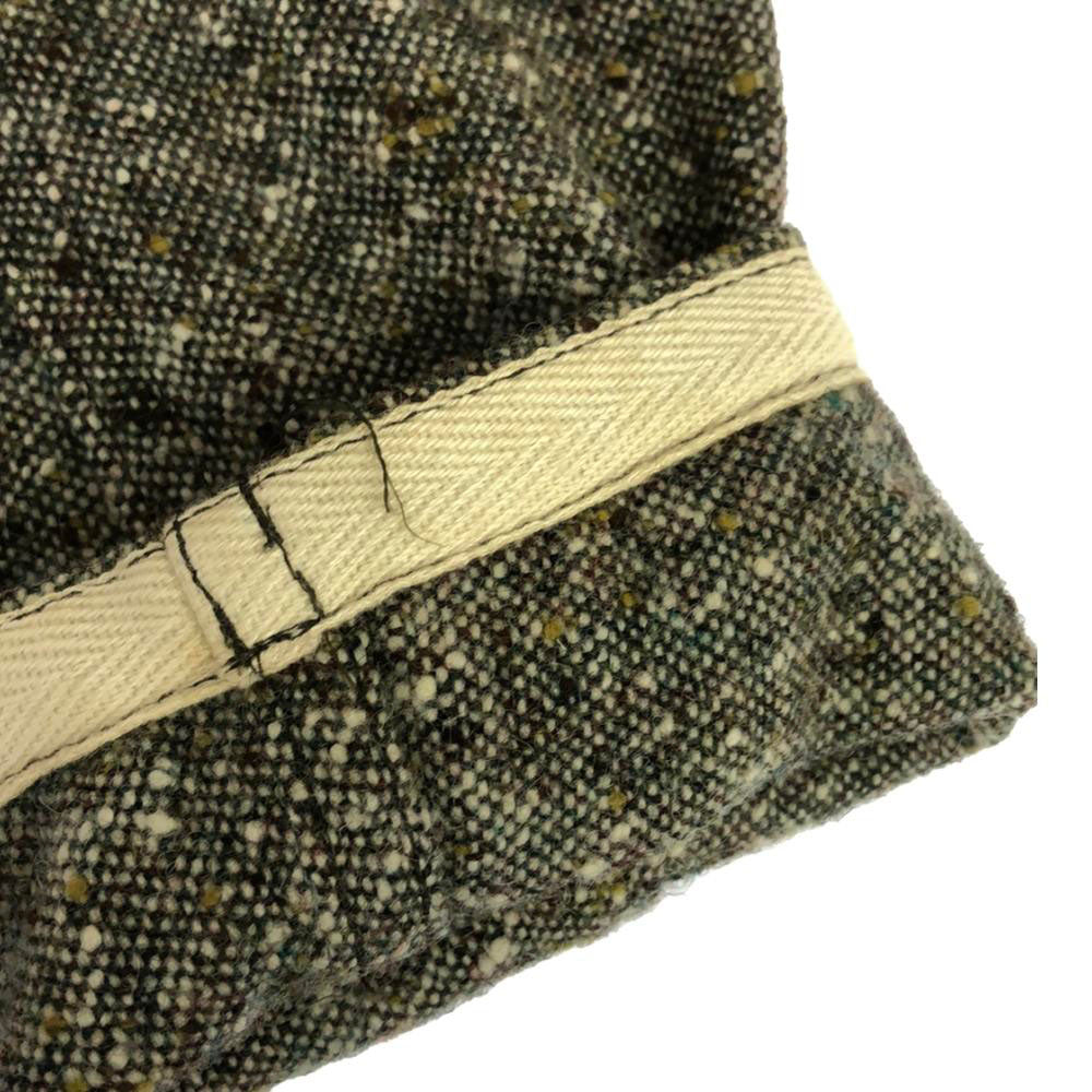 BEAMS BOY ビームスボーイ 日本製 ウールブレンド ネップ パンツスーツ 上下 セットアップ boy グリーン系 レディース