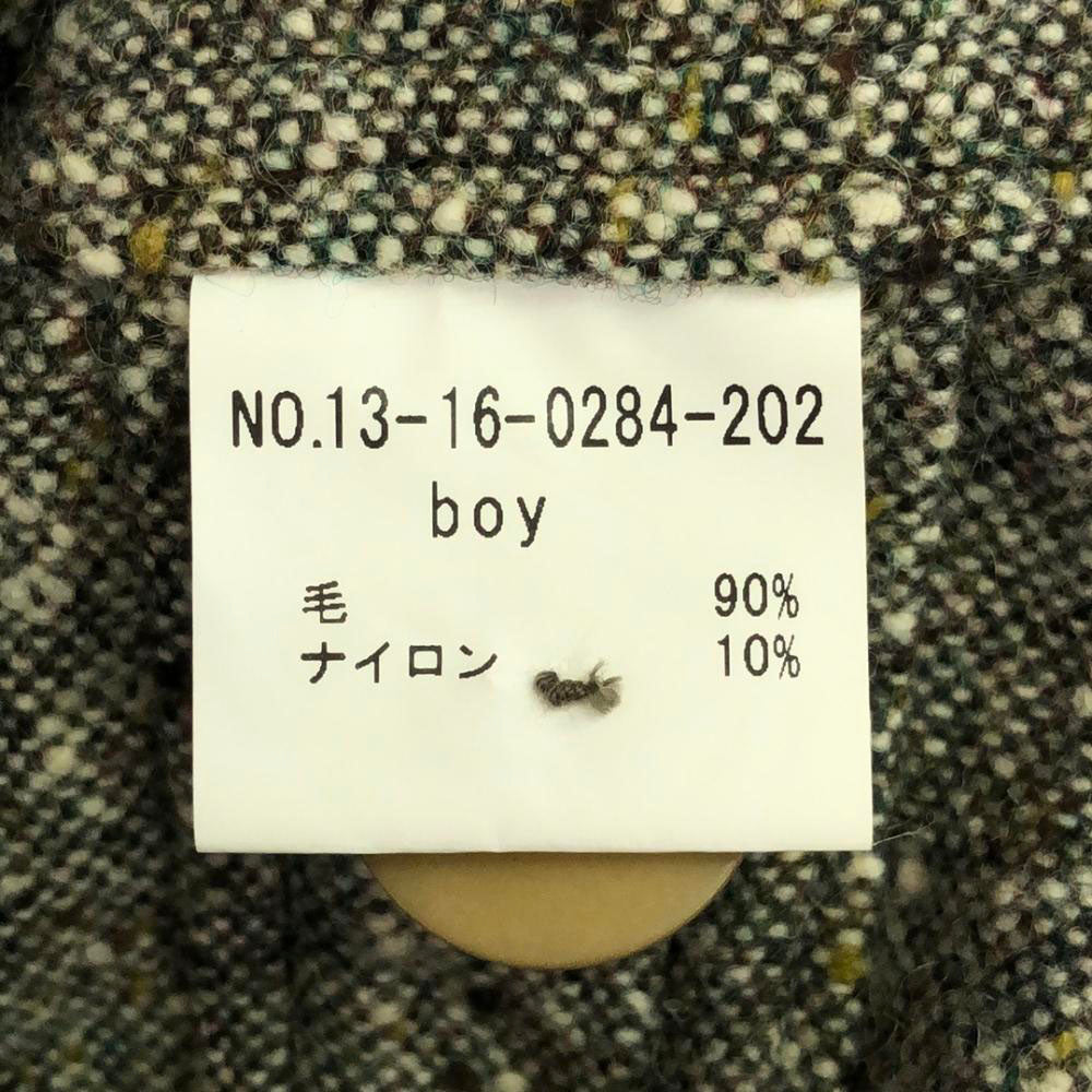 BEAMS BOY ビームスボーイ 日本製 ウールブレンド ネップ パンツスーツ 上下 セットアップ boy グリーン系 レディース
