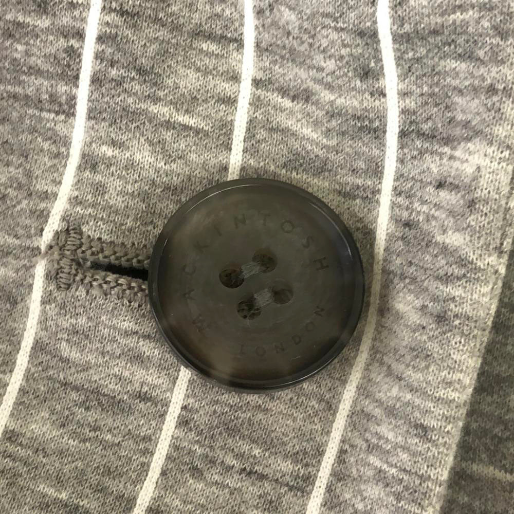 MACKINTOSH LONDON マッキントッシュロンドン 三陽商会 ストライプ スカートスーツ 上下 セットアップ 38 ライトグレー バックジップ レディース