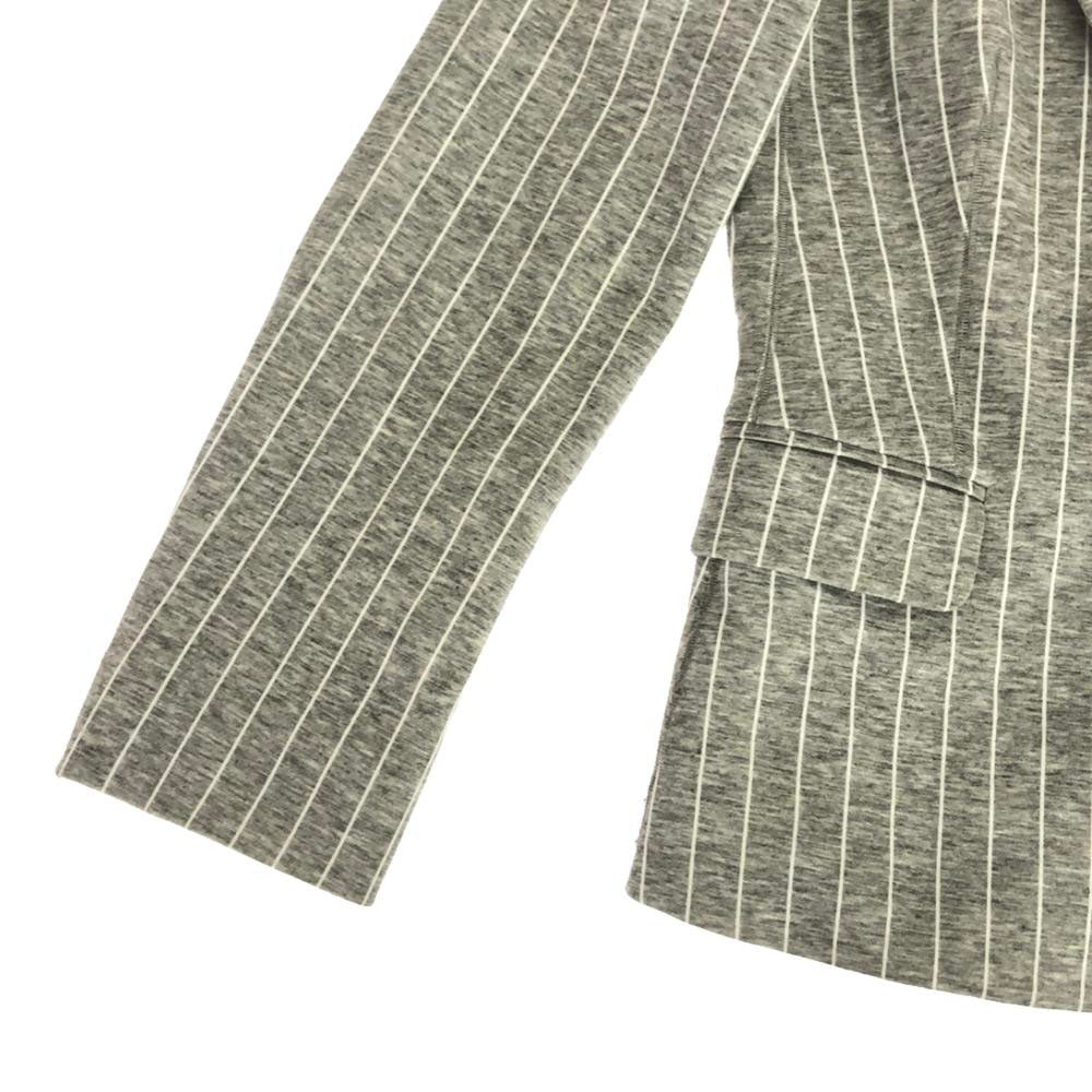 MACKINTOSH LONDON マッキントッシュロンドン 三陽商会 ストライプ スカートスーツ 上下 セットアップ 38 ライトグレー バックジップ レディース