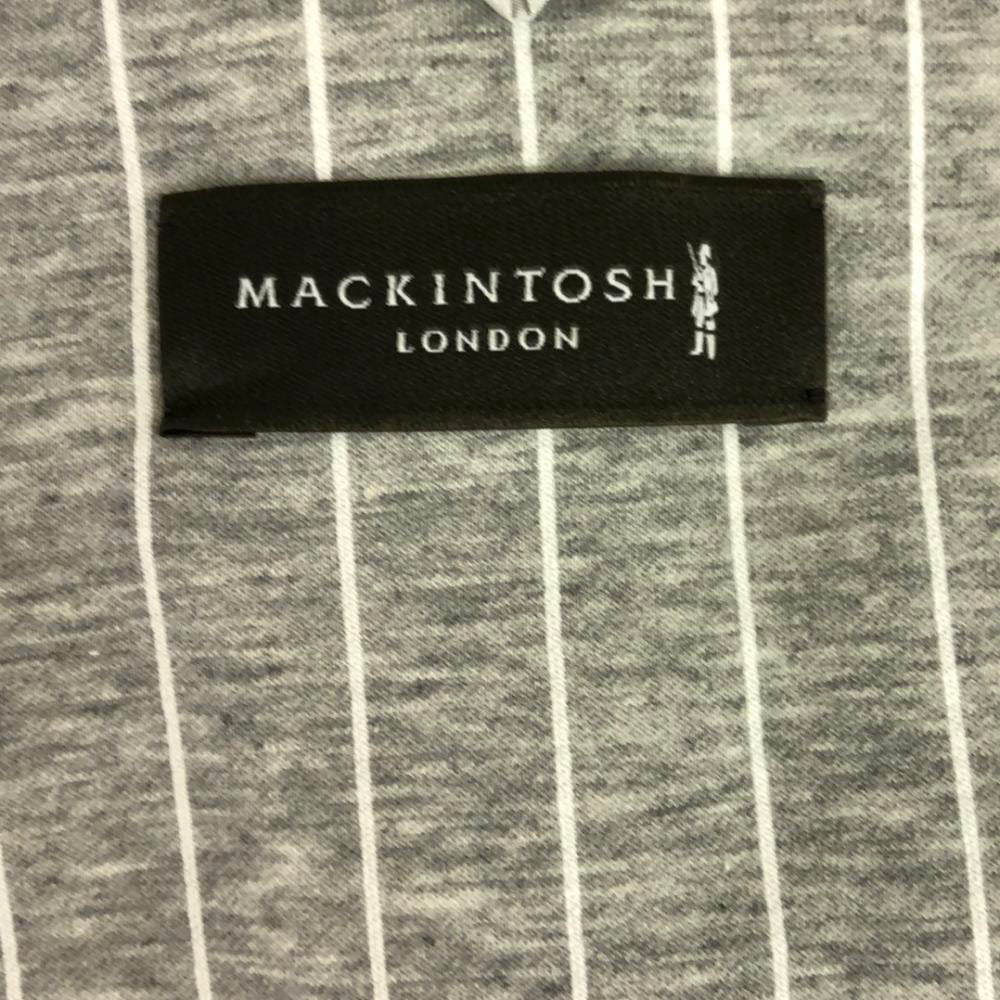 MACKINTOSH LONDON マッキントッシュロンドン 三陽商会 ストライプ スカートスーツ 上下 セットアップ 38 ライトグレー バックジップ レディース