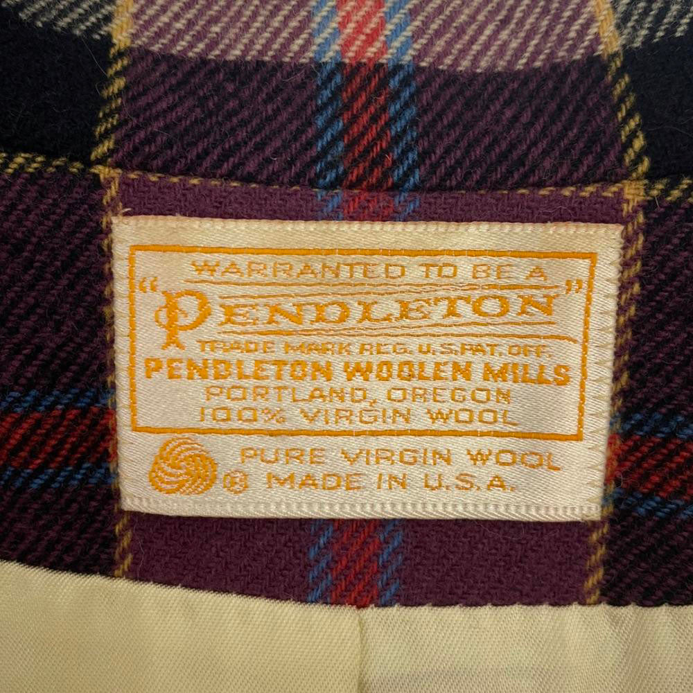PENDLETON ペンドルトン 70s USA製 ウール100% ヴィンテージ チェック柄 テーラードジャケット 10 レディース