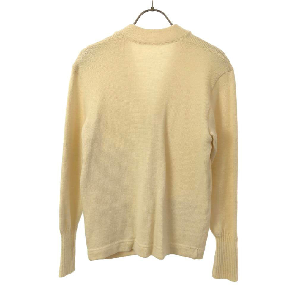 VINTAGE ヴィンテージ 40s 50s レタード 長袖 ニットカーディガン ホワイト レディース