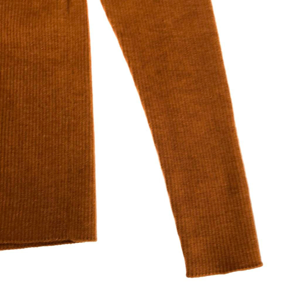 FOXEY フォクシー 日本製 ウールブレンド 長袖 リブ ニットカーディガン 40 オレンジ系 レディース