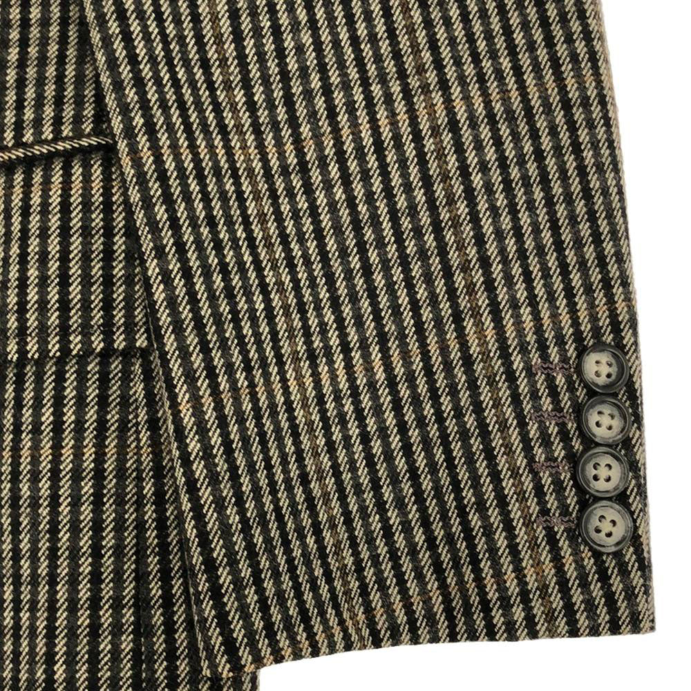 Burberrys バーバリーズ 90s ウール オールド チェック柄 テーラードジャケット ブラック×ベージュ系 サイドベンツ メンズ
