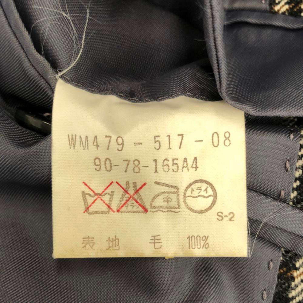 Burberrys バーバリーズ 90s ウール オールド チェック柄 テーラードジャケット ブラック×ベージュ系 サイドベンツ メンズ