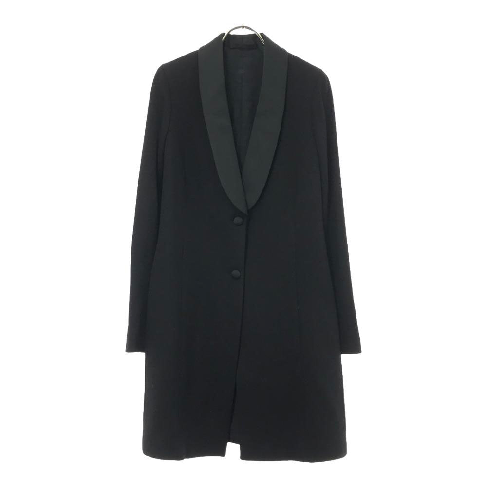 未使用 LARDINI ラルディーニ イタリア製 ウールブレンド チェスターコート 36 ブラック ブートニエール付き タグ付き レディース