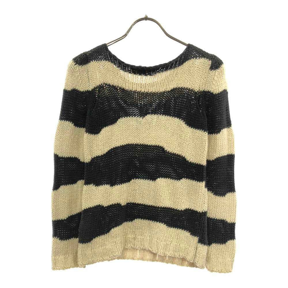 MSGM エムエスジーエム イタリア製 ボーダー 長袖 コットン ニット XS ホワイト×ブラック セーター レディース