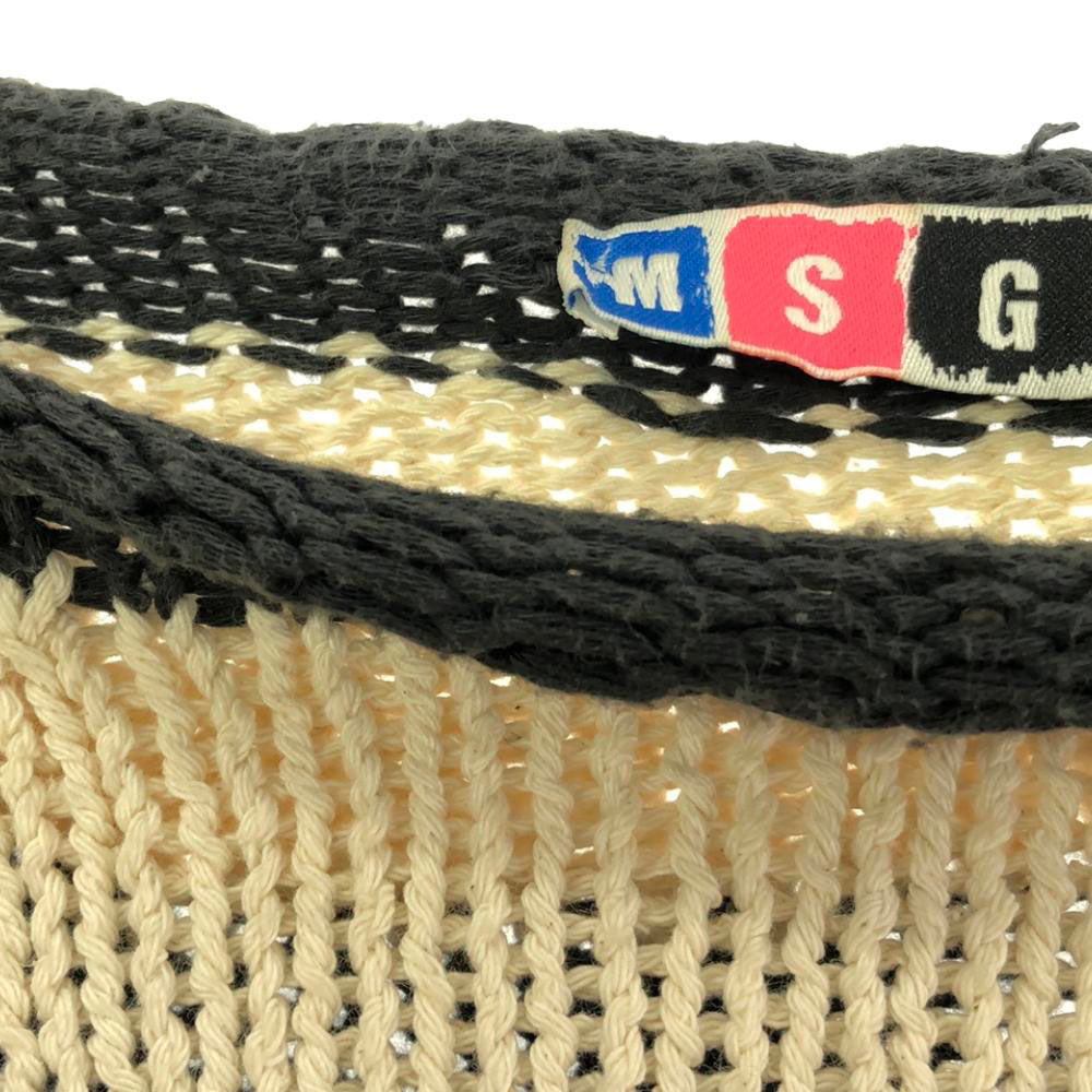 MSGM エムエスジーエム イタリア製 ボーダー 長袖 コットン ニット XS ホワイト×ブラック セーター レディース