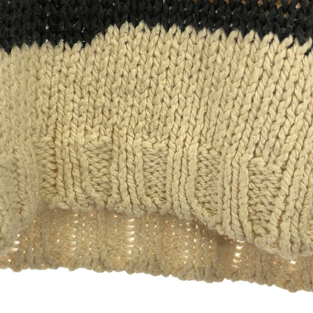 MSGM エムエスジーエム イタリア製 ボーダー 長袖 コットン ニット XS ホワイト×ブラック セーター レディース