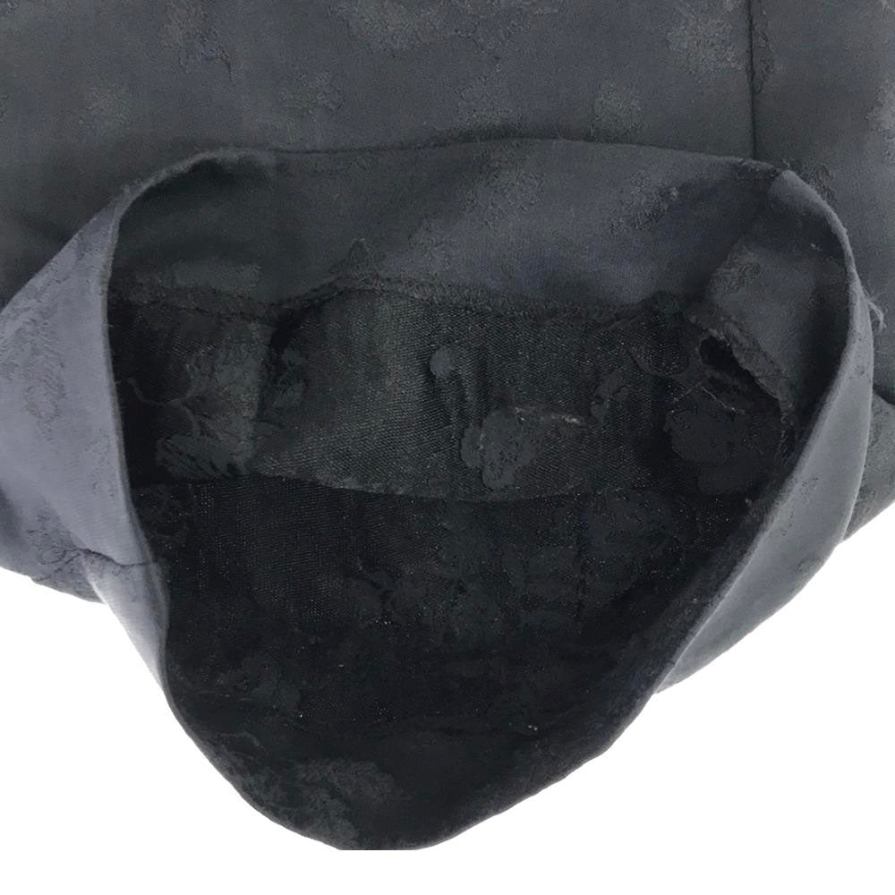 ポンティ 花柄刺繍 ワンタック ストレートパンツ 2 ネイビー スタッズベルト レディース