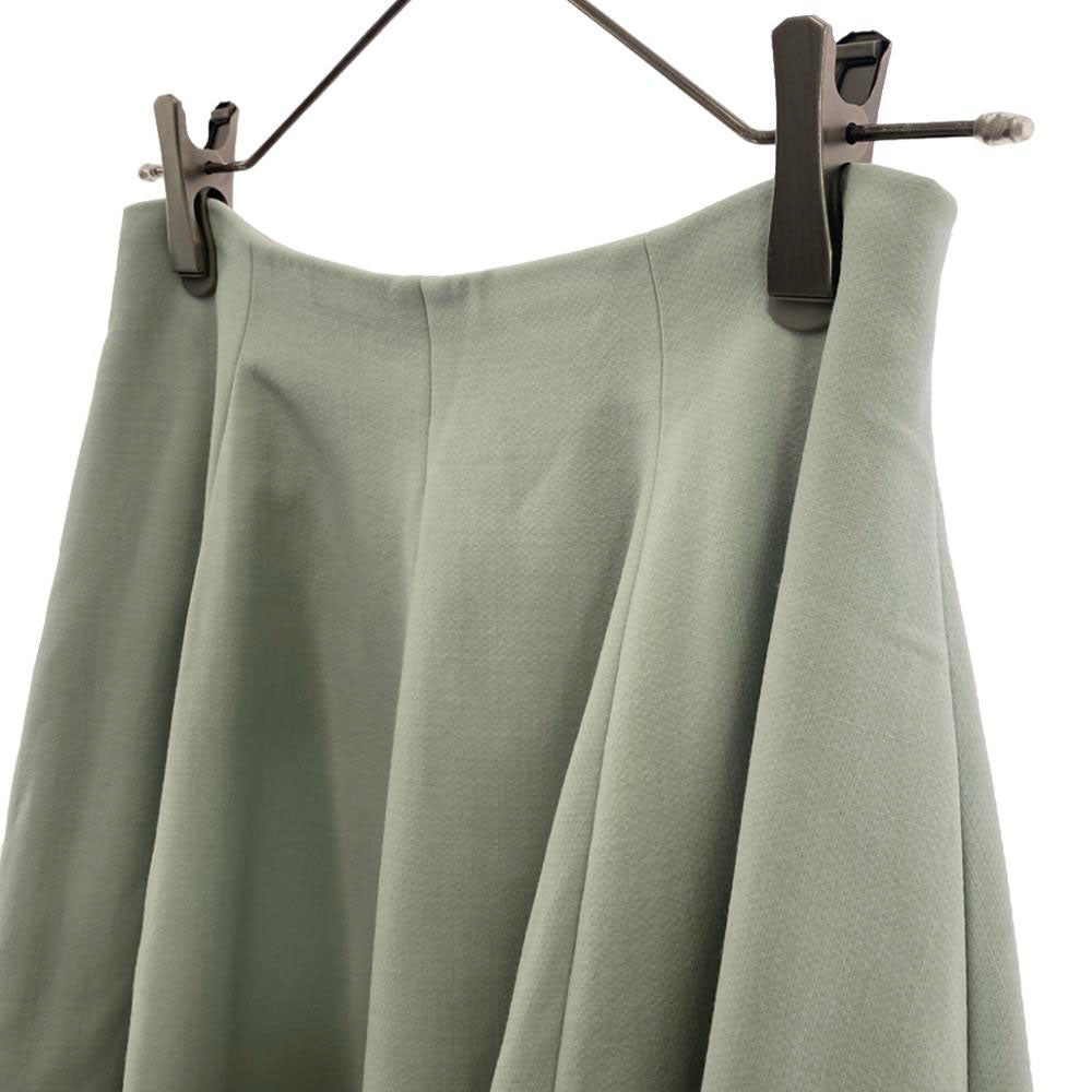 FOXEY フォクシー 日本製 ウールブレンド 膝丈スカート 38 ライトグリーン バックジップ レディース