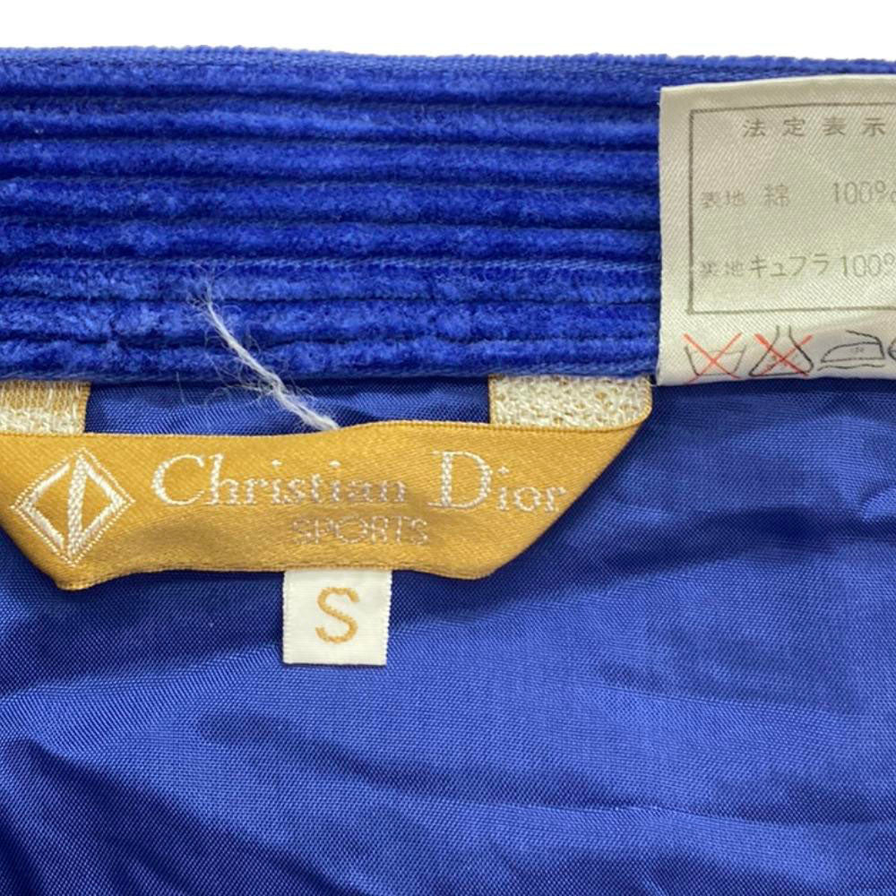 Christian Dior SPORTS クリスチャンディオールスポーツ 80s コーデュロイ ミディスカート S ブルー系 オールド ヴィンテージ レディース