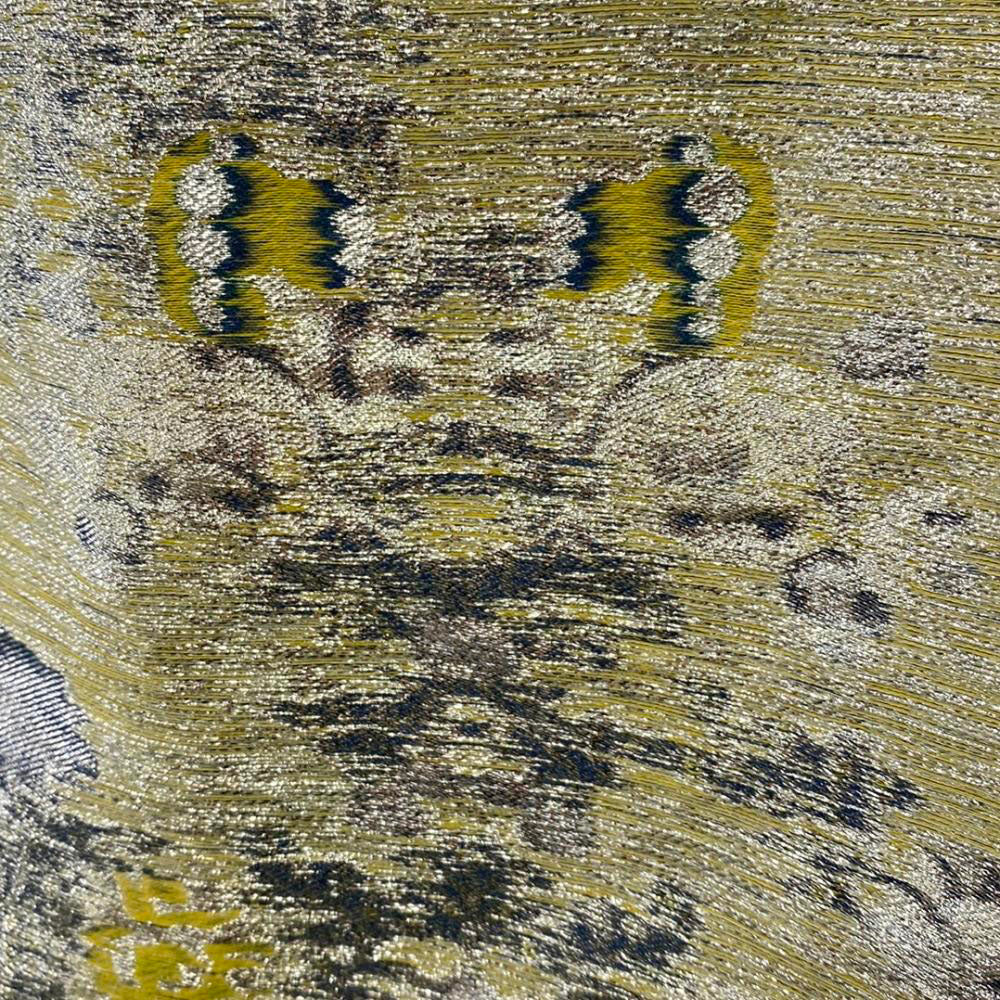 Rochas ロシャス イタリア製 総柄 ロング丈 コクーンスカート 42 シルバー系 バックジップ レディース